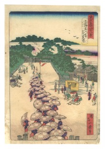 Forty-Eight Views of Famous Places in Tokyo / Cherry Blossom Viewers in front of the Black Gate, Ueno