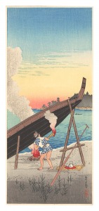 <strong>Takahashi Shotei (Hiroaki)</strong><br>Evening Calm at Shinagawa